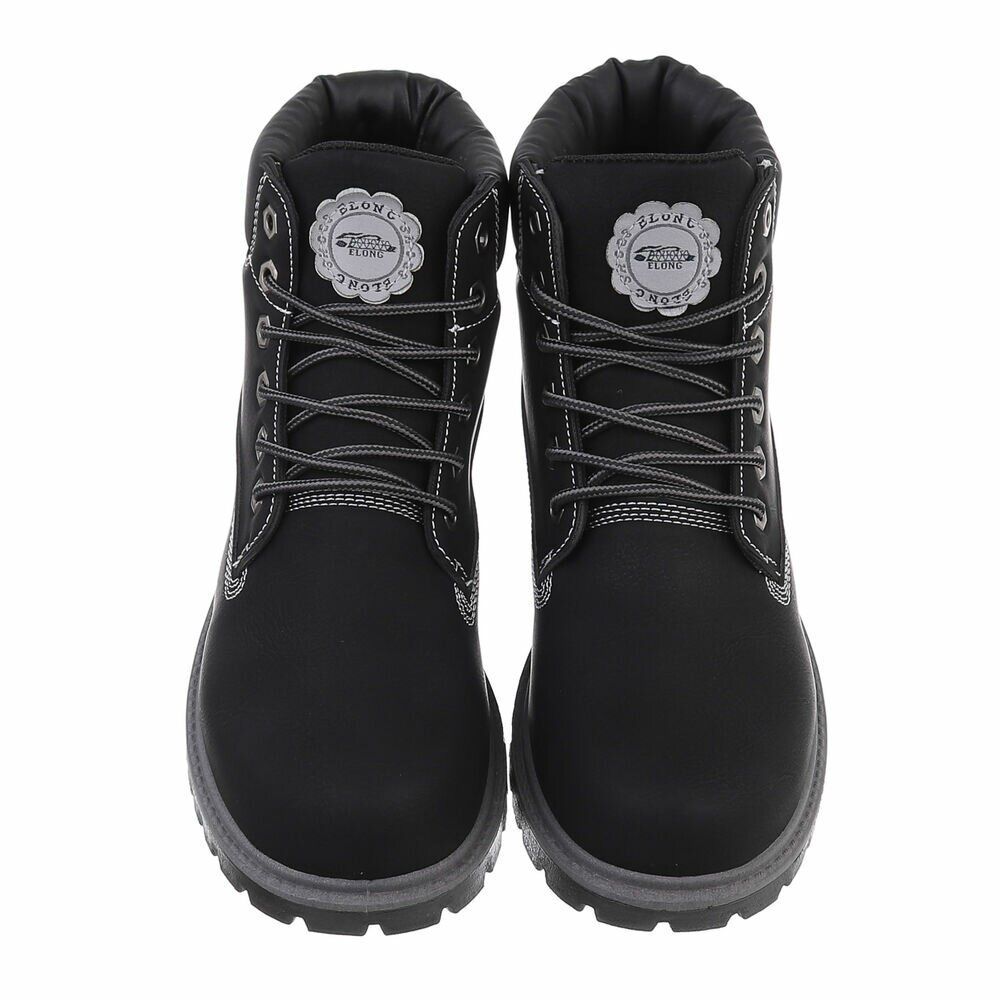 Vyriški juodi „Timberland“ stiliaus auliniai batai su šviesiomis siūlėmis