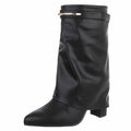 Stilingi slouchy / laisvo stiliaus juodi aukštakulniai aulinukai